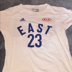 white lebron james all star t shirt